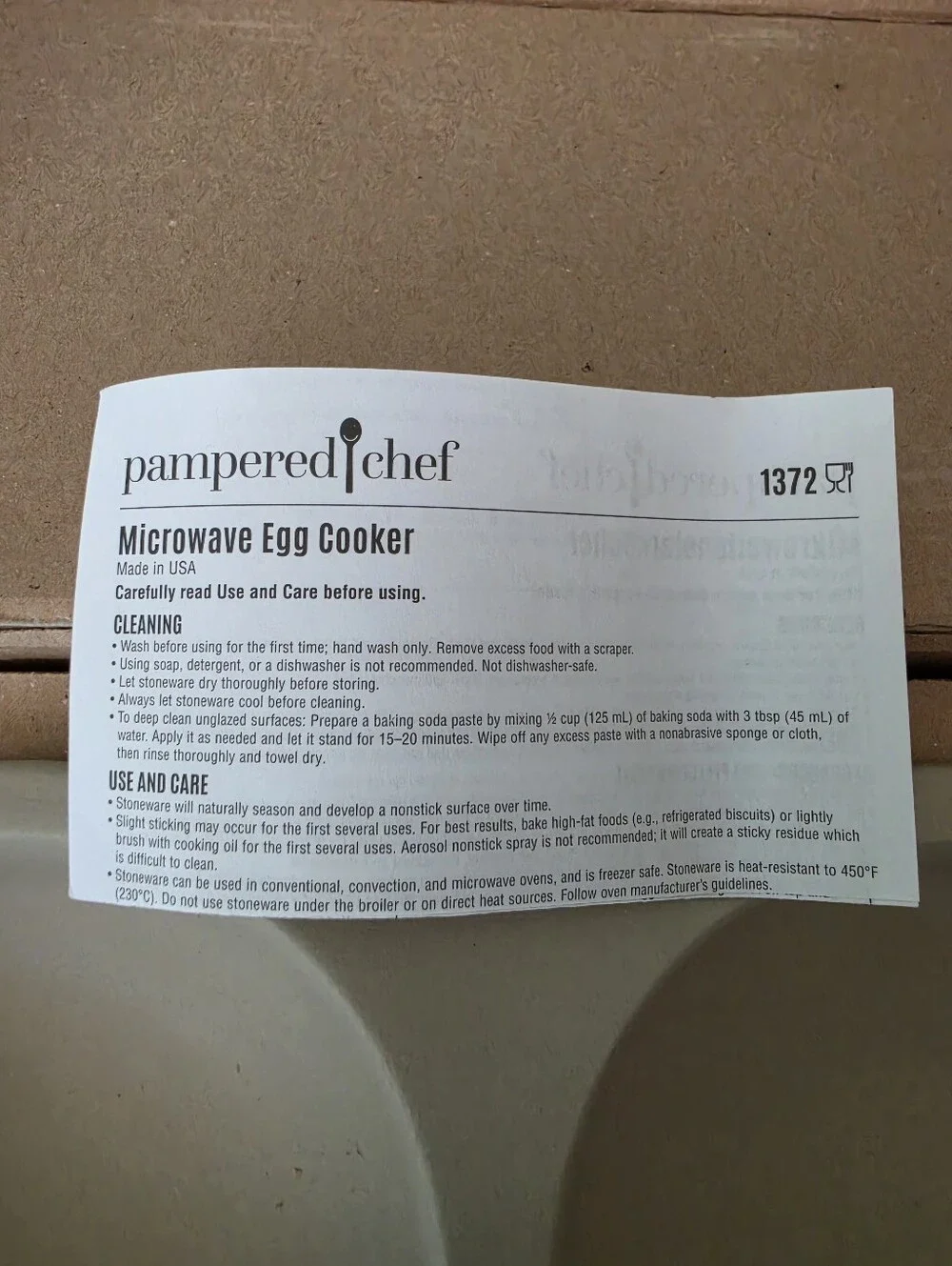 Pampered Chef Stoneware Microwave Egg Cooker